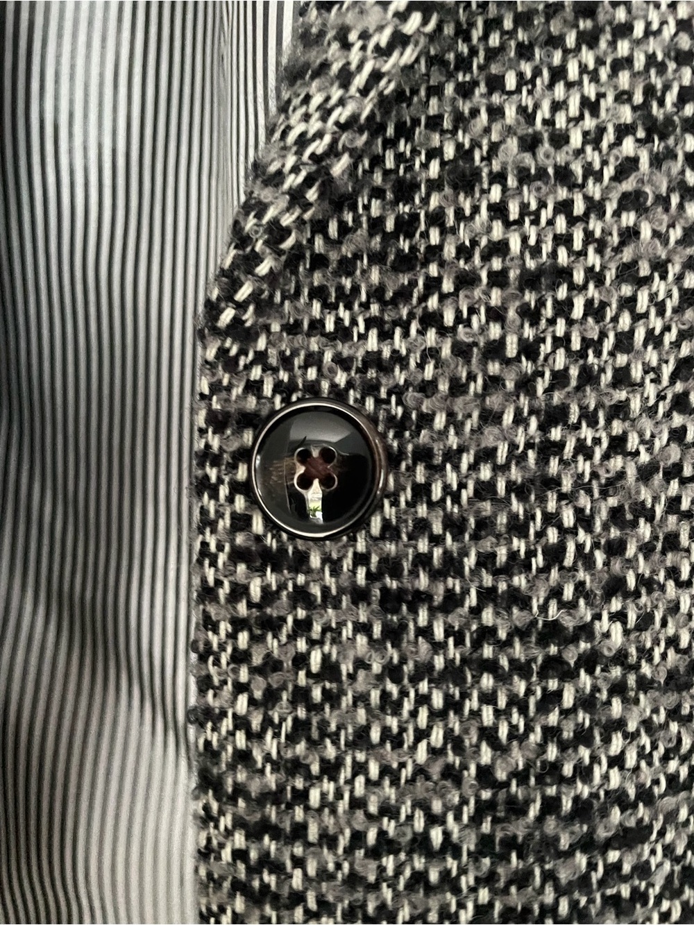 J. Crew tweed top coat size 4 gray black H1493 lined collared nwt - Picture 9 of 11